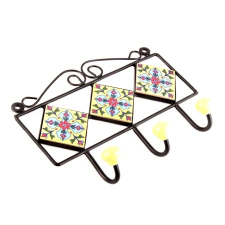  Yellow Red Tiny Flower Tiles  Hooks